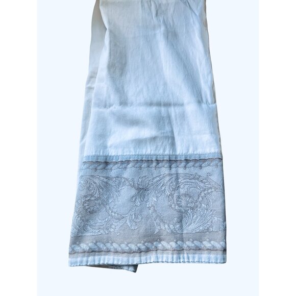 White Embroidered Egyptian Cotton Pillowcase 20"x29" Woven In Italy - Picture 3 of 7